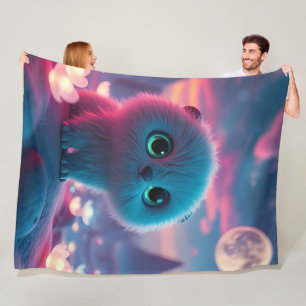 Traumhafte kosmische Kitten-Magie-Fantasie-Nachtla Fleecedecke