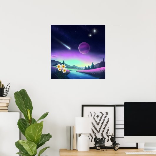 Traumhafte kosmische Landschaft Poster (Heimbüro)