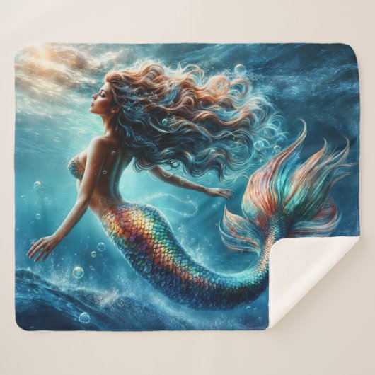 Traumhafte Meerjungfrau Fantasy-Kreatur Sherpadecke (Vorderseite (Horizontal))