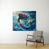 Traumhafte Meerjungfrau Fantasy-Kreatur Wandteppich (Beispiel (Horizontal))
