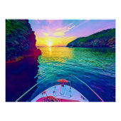 Traumhafte Mittelmeersumer am Meer Poster (Vorderseite)