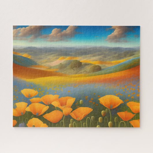 Traumhafte Mohnblumen Digitale Kunst Puzzle (Horizontal)