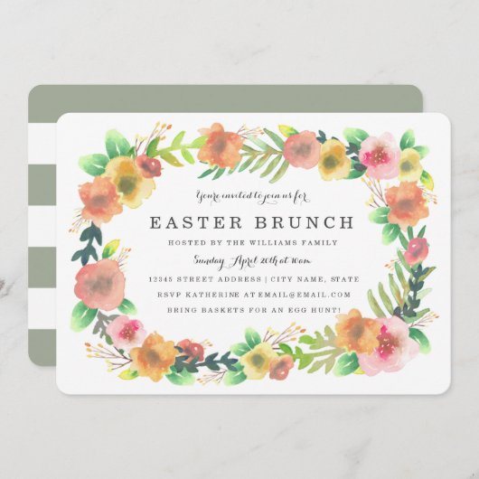 Traumhafte Osterbrunch Einladung (Vorne/Hinten)