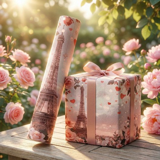 Traumhafte Pariser Romanze: Eiffelturm Geschenkpapier