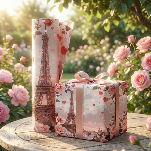 Traumhafte Pariser Romanze: Eiffelturm Geschenkpapier Set