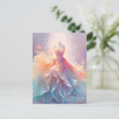 Traumhafte Pastell-Couture-Kleid Kunst Postkarte (Stehend Vorderseite)