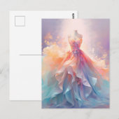 Traumhafte Pastell-Couture-Kleid Kunst Postkarte (Vorne/Hinten)