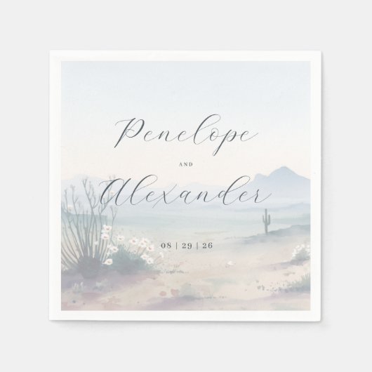 Traumhafte Pastell-Landschaft der Wüste Serviette (Vorderseite)