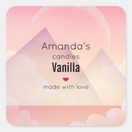 Traumhafte Pastelle Bergwelt Bergsee-Zauber im Val Quadratischer Aufkleber