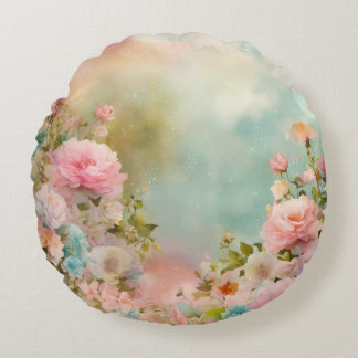 Traumhafte Pastellfarben aus Shabby Chic, Rundkiss Rundes Kissen