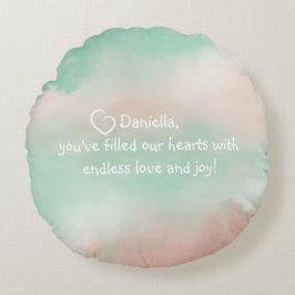 Traumhafte Pastellfarben Rosa und türkisfarbenes K Rundes Kissen