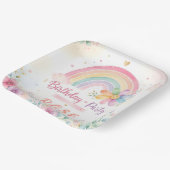Traumhafte Regenbogen-Blumen Pappteller (Gewinkelt)
