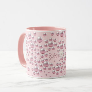 Traumhafte rosa Perlen-Tasse - Sanfte Ästhetik, Ka Tasse