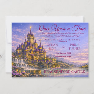 Traumhafte Schloss-Hochzeitseinladung Landschaft Einladung