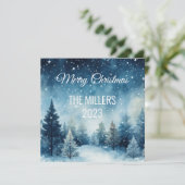 Traumhafte schneebedeckte Winterlandschaft Karte (Stehend Vorderseite)