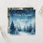 Traumhafte schneebedeckte Winterlandschaft Karte (Vorderseite/Rückseite Beispiel)