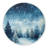 Traumhafte schneebedeckte Winterlandschaft Keramikknauf (Vorderseite)