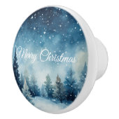 Traumhafte schneebedeckte Winterlandschaft Keramikknauf (Rechts)