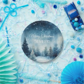 Traumhafte schneebedeckte Winterlandschaft Pappteller (Party)