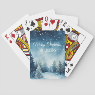Traumhafte schneebedeckte Winterlandschaft Spielkarten