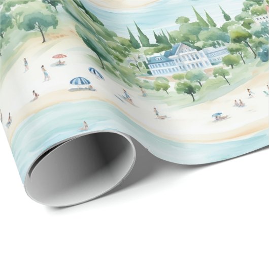 Traumhafte Sommerferien am Meer - Geschenkpapier (Rolleneckpunkt)