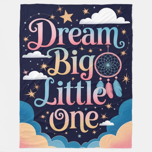 Traumhafte Sterne und Wolken träumen Big Little On Fleecedecke (Vorderseite)