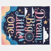 Traumhafte Sterne und Wolken träumen Big Little On Fleecedecke (Vorderseite (Horizontal))