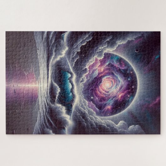 Traumhafte Surreal Celestial Stormy Sea Puzzle (Horizontal)