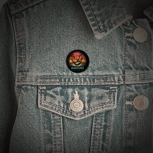 Traumhafte Tropenlandschaft der Coolen Katze Button