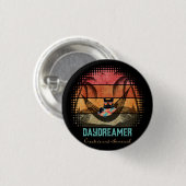 Traumhafte Tropenlandschaft der Coolen Katze Button (Vorne & Hinten)