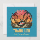 Traumhafte Tropenlandschaft der Coolen Katze Dankeskarte (Vorderseite)