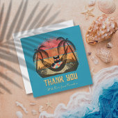 Traumhafte Tropenlandschaft der Coolen Katze Dankeskarte