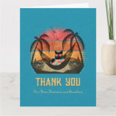 Traumhafte Tropenlandschaft der Coolen Katze Dankeskarte (Vorderseite)