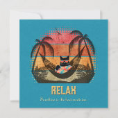 Traumhafte Tropenlandschaft der Coolen Katze Feiertagskarte (Vorderseite)