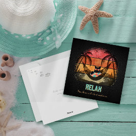 Traumhafte Tropenlandschaft der Coolen Katze Feiertagskarte