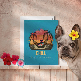 Traumhafte Tropenlandschaft der Coolen Katze Feiertagspostkarte