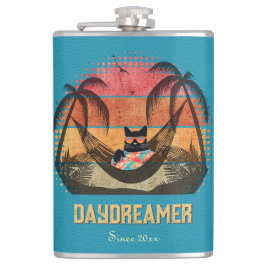 Traumhafte Tropenlandschaft der Coolen Katze Flachmann