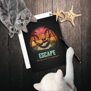 Traumhafte Tropenlandschaft der Coolen Katze Postkarte