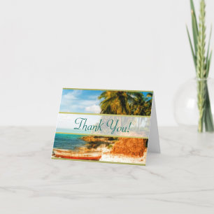 Traumhafte tropische Strandhochzeit Danke