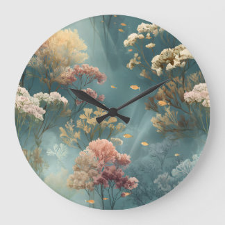 Traumhafte Unterwasser-Botanik-Wanduhr Große Wanduhr