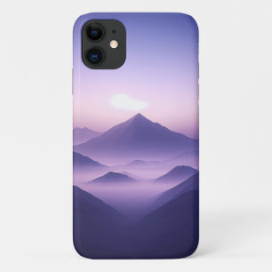 Traumhafte violette Berge Nebeliger Sonnenuntergan Case-Mate iPhone Hülle