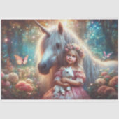 Traumhafte Wald-Einhörner und Kinder-Dekupage Seidenpapier (Vorderseite)