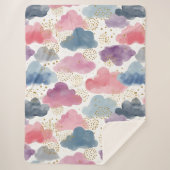 Traumhafte Wasserfarbenwolken Sherpadecke (Vorderseite)