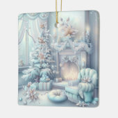 Traumhafte Weihnachtsfeier Keramikornament (Links)
