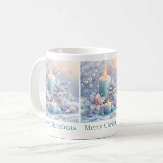 Traumhafte Weihnachtskerzen-Tasse Kaffeetasse (Vorderseite Links)