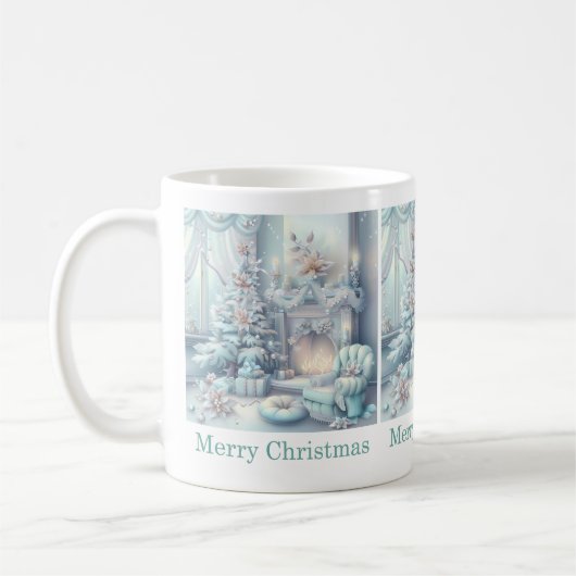 Traumhafte Weihnachtssaal-Tasse Kaffeetasse (Links)