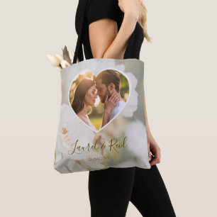 Traumhafte weiße Rose mit benutzerdefinierten Name Tasche