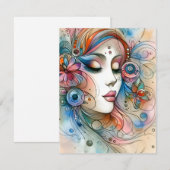 Traumhafte Whimsical-Frau Scrapbook-Antwortkarte RSVP Karte (Vorne/Hinten)