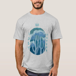 Traumhafter blauer Wald – Ästhetische Naturillustr T-Shirt