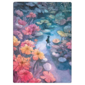 Traumhafter Blumenpfad Fantasy-Art-Clip Klemmbrett (Rückseite)